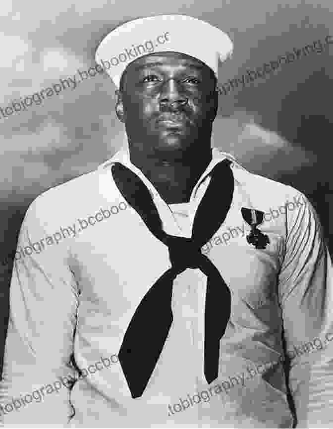 A Black And White Photo Of Doris Miller In His Navy Uniform, Holding A Rifle. Doris Miller Hero Of Pearl Harbor