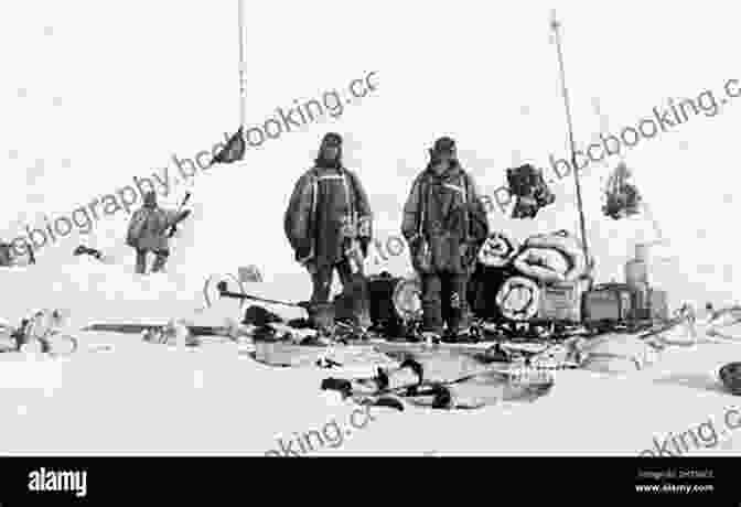 A Group Of Expedition Members, Led By Shackleton, Posing For A Photograph In Front Of The British Flag Planted On A Barren Antarctic Landscape. Shackleton S Forgotten Expedition: The Voyage Of The Nimrod