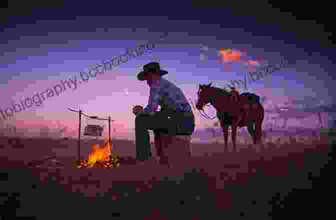 Cowboy Sitting By The Campfire, Penning His Thoughts In A Leather Journal Making Circles: The Memoir Of A Cowboy Journalist