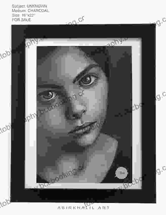 Finished Charcoal Portrait Framed And Displayed In A Gallery Setting A Realistic Looking Charcoal Portrait Painting: The Actual Tools And Techniques In Shading: Techniques On Charcoal Painting