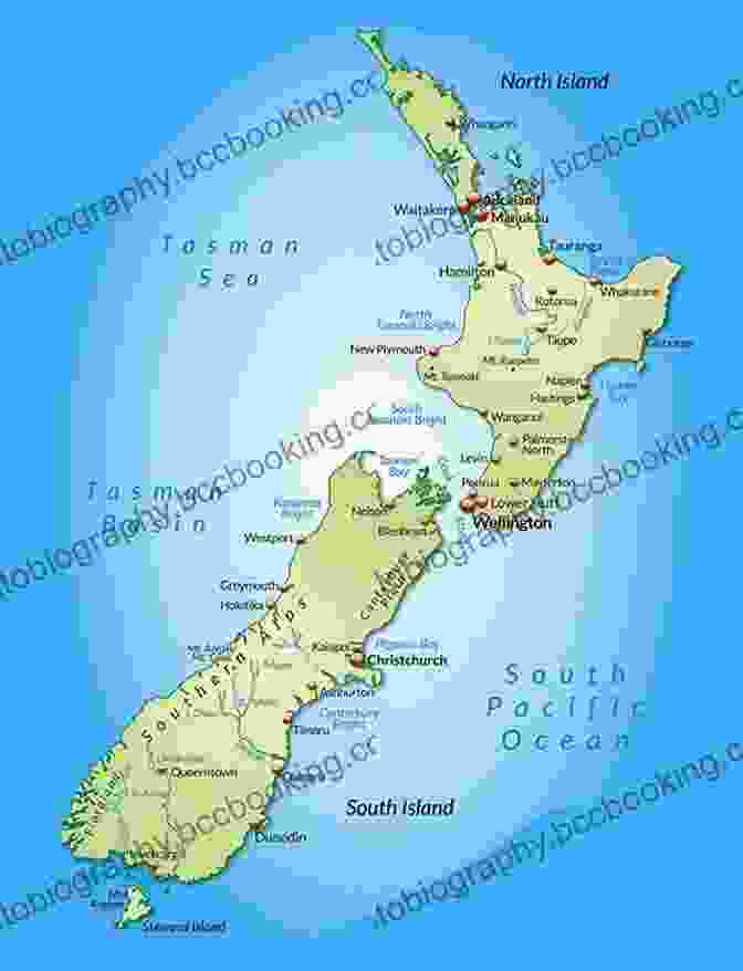 Map Of New Zealand Showing Key Destinations Long White Cloud: Travels In New Zealand