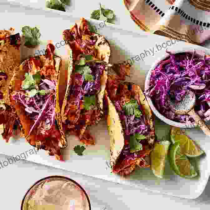 Tacos With Roasted Chicken, Red Cabbage Slaw, And Corn Tortillas Ama: A Modern Tex Mex Kitchen