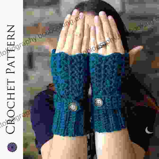 Woman Wearing Stylish Crochet Fingerless Gloves Fingerless Gloves Crochet Patterns: Beautiful And Warm Fingerless Gloves Crochet Tutorials: Crochet Fingerless Gloves Ideas